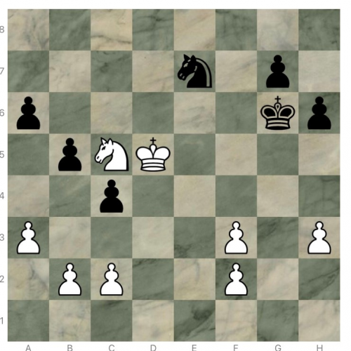 Diagramme : partie de Yohann, position après 39… Ce7+